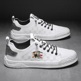 Zapatos casuales blancos de moda transpirables con suela suave para hombre